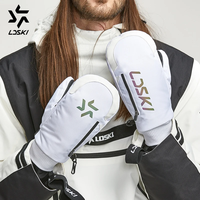 Лыжные варежки серии LDSKI Rely, лыжные перчатки, перчатки для сноуборда, водонепроницаемый светильник для большого пальца, снегоочиститель, мягкая подкладка, вязаные манжеты