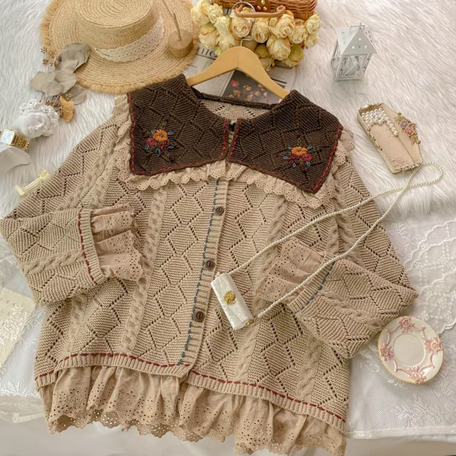 Vintage Ladies Knitted Cardigans Sweaters Women Long Sleeve Korean Retro Fashion Slim Tops Cardigans 2021 Autumn Winter women sweater