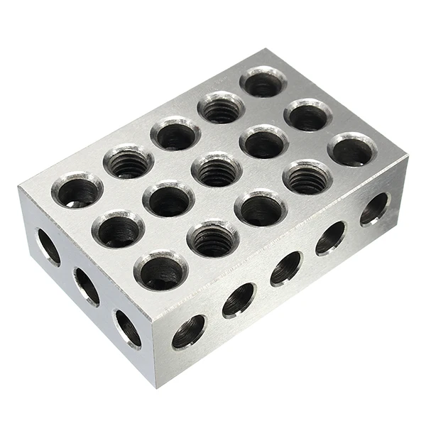 2Pcs Hardened Steel Block 23 Holes Parallel Clamping Lathe Tools 25x50x75mm 