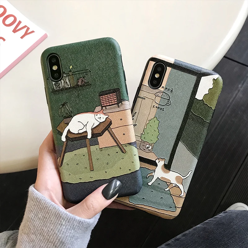 Чехол для телефона с изображением кошки Iphone XS MAX XR X Lazy чехол котов 6 6S 7 8 Plus |