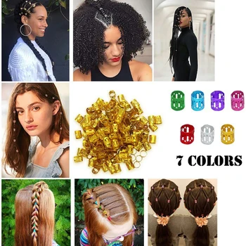

100pcs Adjustable Clip Buckle Dreadlock Cuff Clip Hair Extension Ring Out Beads Wig Decorative Tool For Hair Accessories