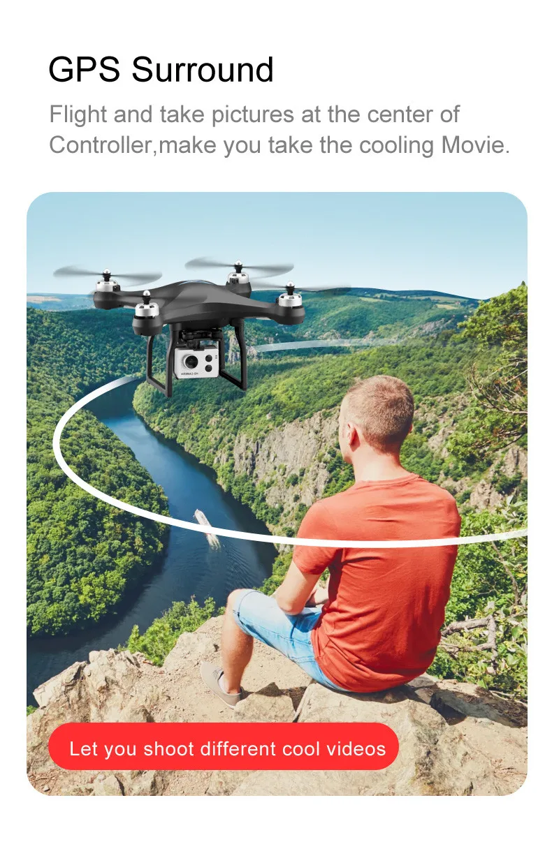 Рыболовный Дрон zohdS2 5MP 1080P широкоугольный wifi FPV HD камера gps слежение за радиоуправляемым дроном Квадрокоптер zohd Дрон посадочная площадка Горячая