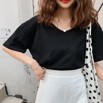 

Fashion Logo Printing T Shirts Women's black Short black Sleeve Fashion 100% cotton Female T-Shirts