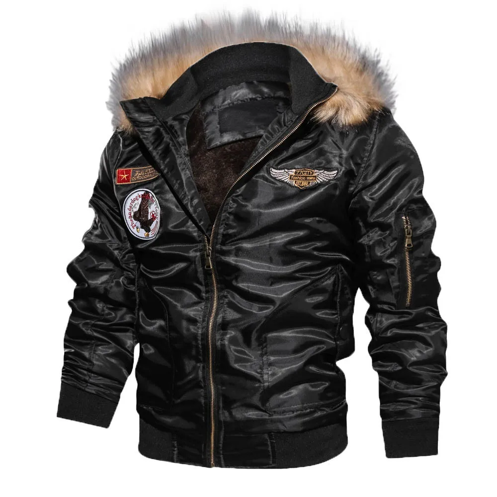 Мужское пальто, модное, осенне-зимнее, повседневное, с длинным рукавом, однотонное, с капюшоном, на молнии, куртка, топ, блуза, пальто, повседневное, мужские куртки, пальто, Новинка - Цвет: Black