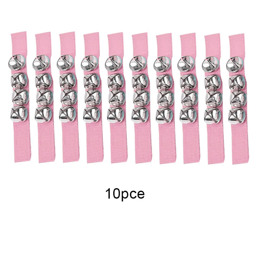 Pink 10pcs 10 шт. браслет Jingle Bells музыкальный ритм Игрушки Музыкальные инструменты для школы Лидер продаж - Цвет: Pink 10pcs