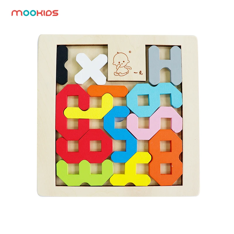 

Free delivery of wooden medium-sized color digital jigsaw puzzle for preschool education toys parent-child interaction