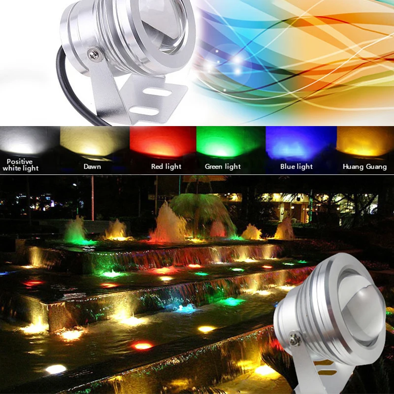 10W LED RGB Pond Fountain Pool Light12V Colorful Infrared Remote Control Underwater Light For Rockery Swimming Pool