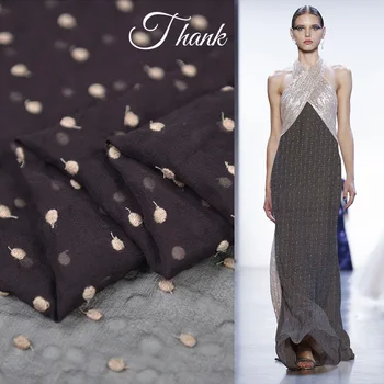 

Fashion embroidered silk georgette gauze silk fabric very soft and transparent,SCG612