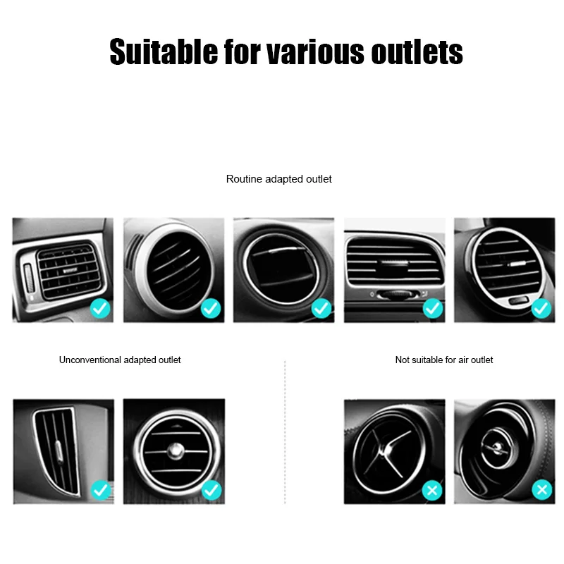 

1pc Car Phone Holder Air Vent Mount Fast Charging Wireless Charger Holder for iPhone Samsung OD889