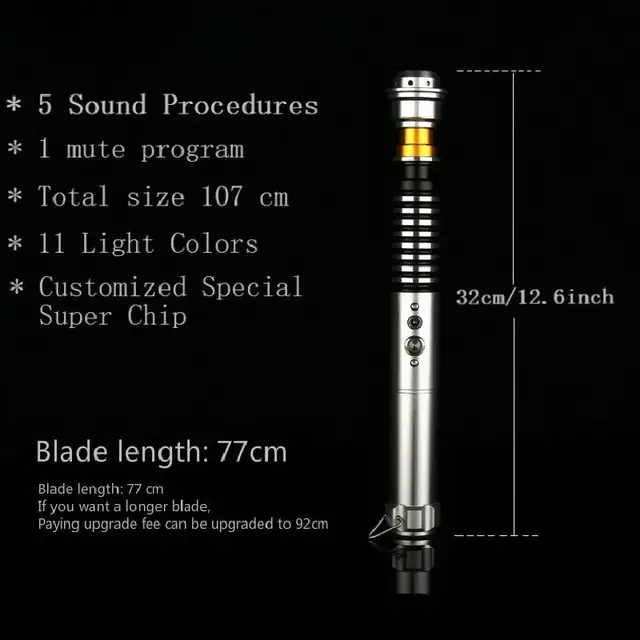 Led Lightsaber Luke Star Jedi Cosplay Light Saber With Voice Vader Sword Discoloration Metal Hilt Stick Luminous Lightstick 6