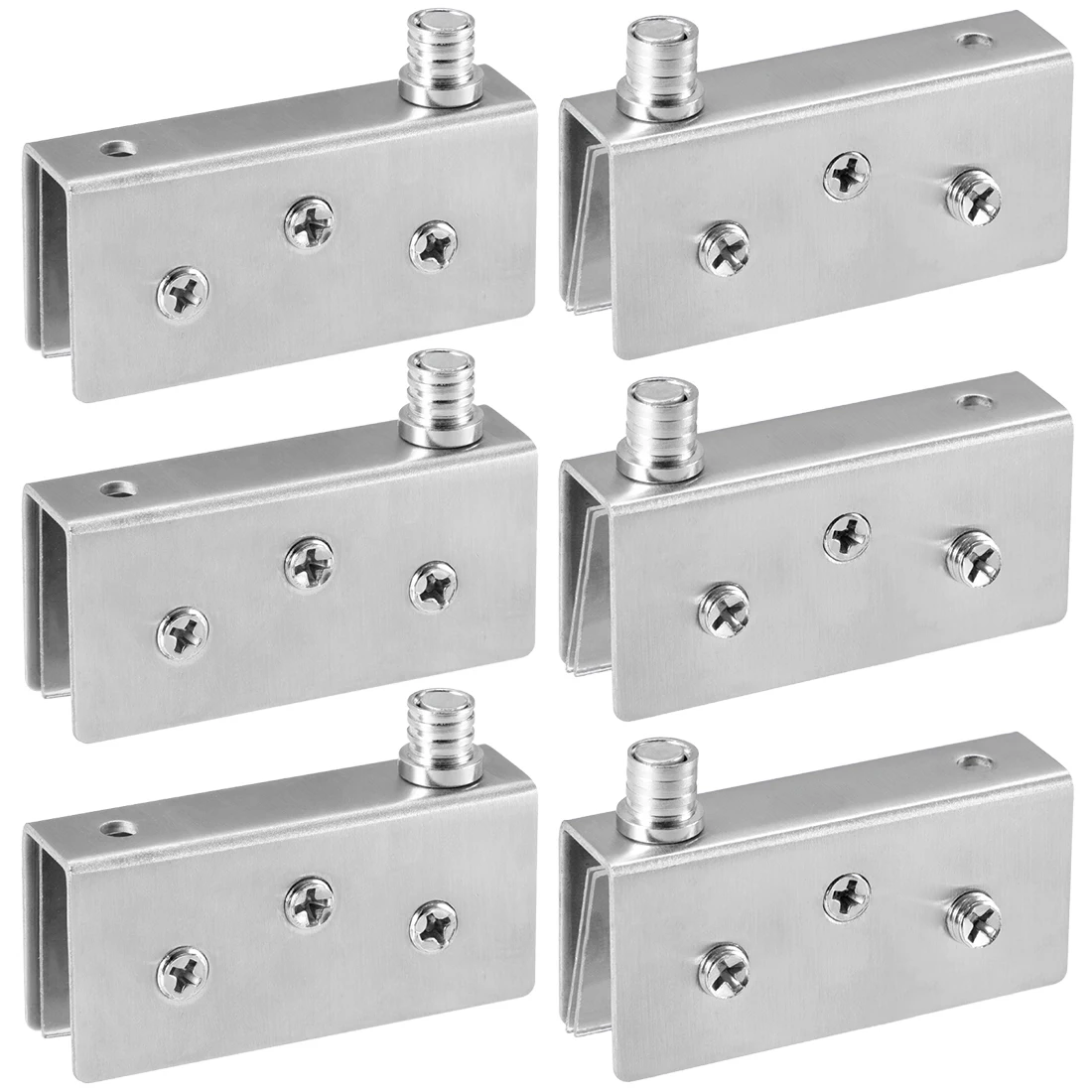uxcell® Glass Hinge Stainless Steel Glass Door Pivot Hinge Glass Clamp Silver Tone 40x13x20mm 3 Pair