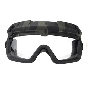 

WST Multi-dimensional Split Type Tactical Mask Helmet Goggles - Black + CP
