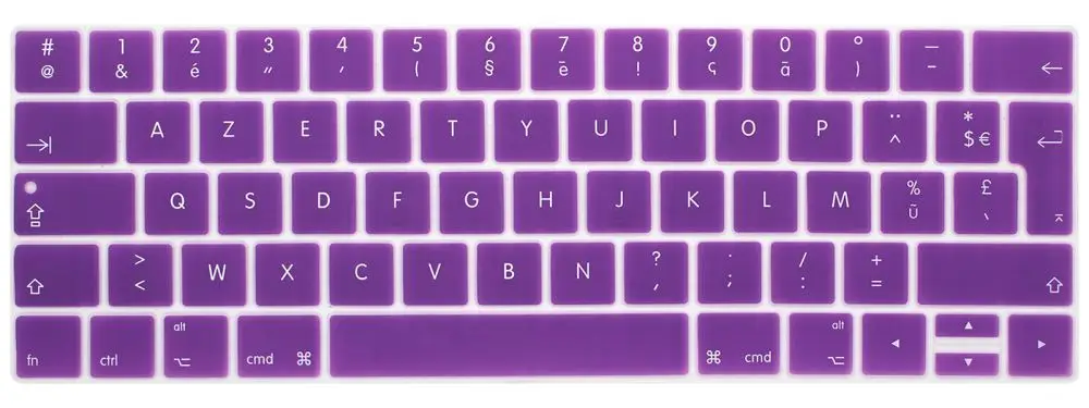 Французская Защитная пленка для клавиатуры ЕС для Macbook Pro 13,3 A1706 A1989 и 15,4 дюймов A1707 A1990 с сенсорной панелью - Цвет: Фиолетовый