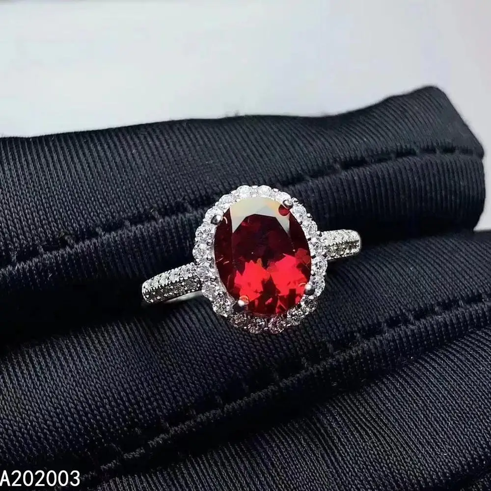 

KJJEAXCMY Boutique Fine Jewelry 925 Sterling Silver Inlaid Natural Gem Red Topaz New Female Woman Ring Popular Support Detection