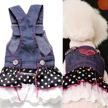 

Summer Pet Dog Dress Cat Strap Skirt Dot Puppy Clothes Apparels