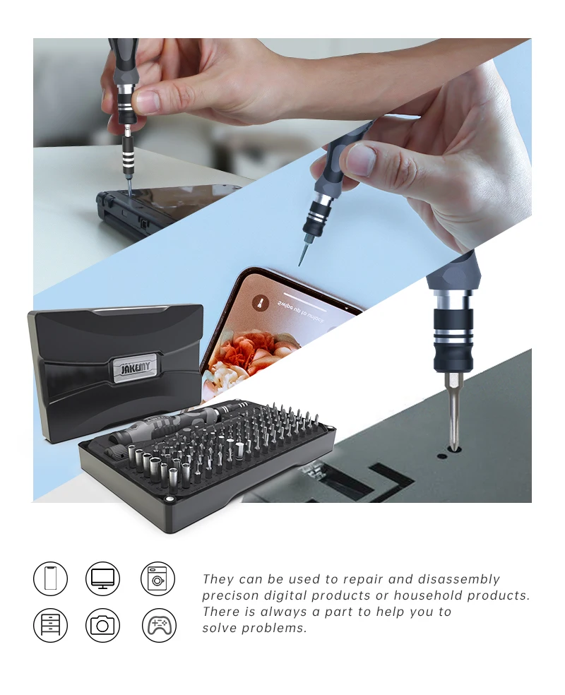 JM-8176 106 IN 1 Precision Screwdriver Set Magnetic Bits Screw Driver With Extension Bar for Mobile Phone Repair Tools (3)