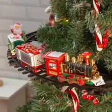 

Electric Christmas Tree Train Set Attaches To Your Tree Realistic Sounds & Lights Christmas Gift Toy Battery Operated Dropship