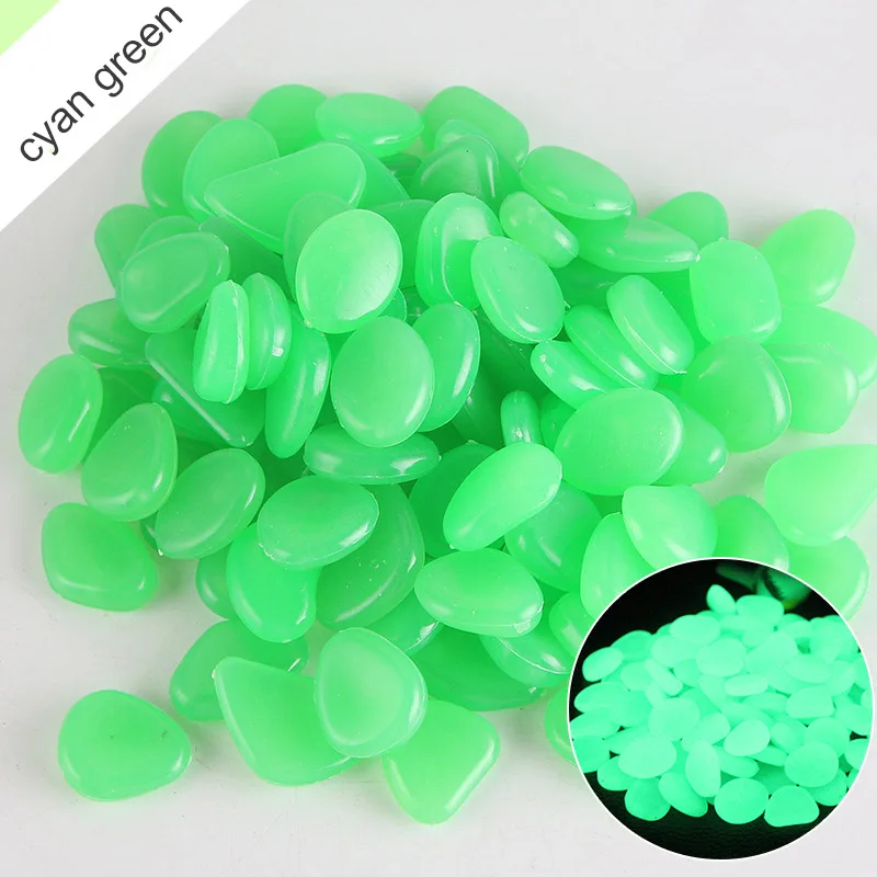 cyan green Фосфоресцирующий камень для сада, ландшафтный дизайн орнамент светящийся Камешек Камень Многоцветный Искусственный 10 шт. рыбный пруд аквариумные украшения - Цвет: cyan green