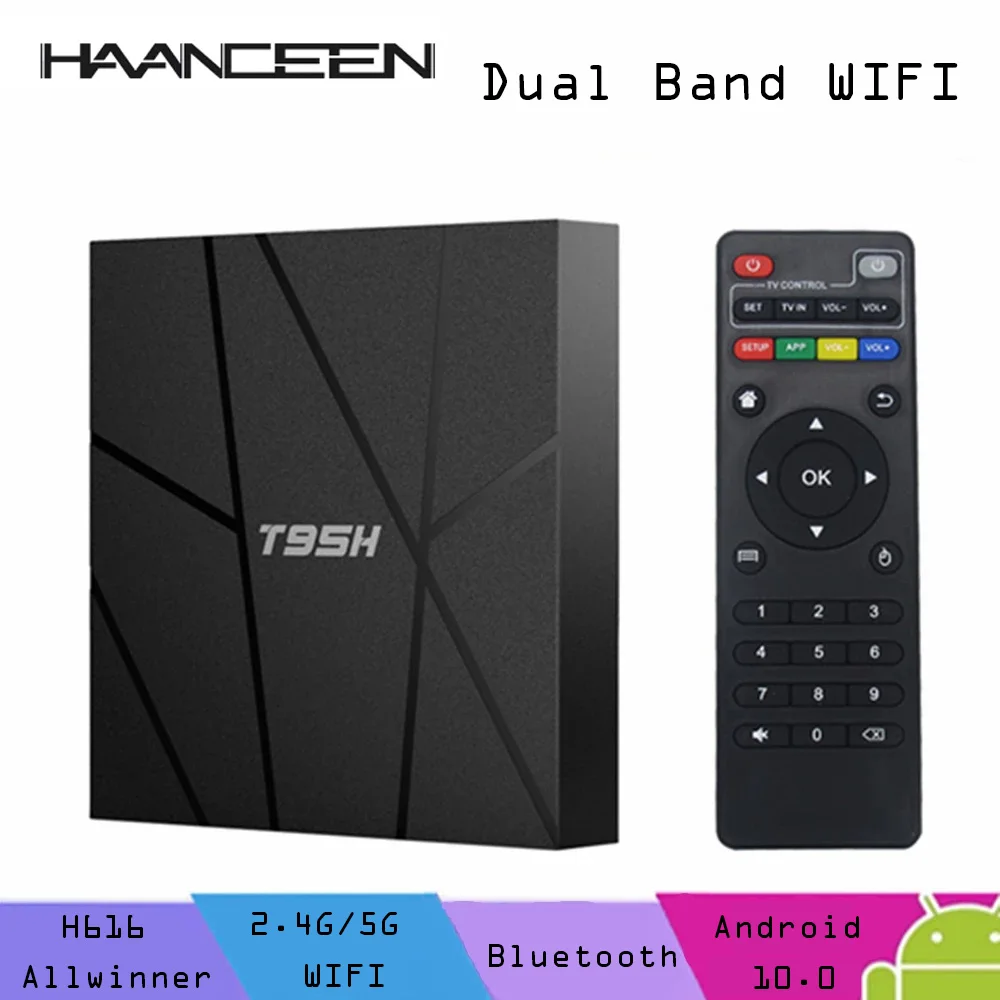 T95H Smart TV Box Android 10 0 Allwinner H616 4G RAM 64G ROM медиаплеер 4K 6K Google Play 2 Wifi Youtube