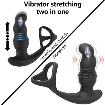 Male Prostate Massage Anal Plug Vibrator for Men Masturbators Women Vagina Stimulator Thrusting Dildo Vibrator Sex Toys for Men 3