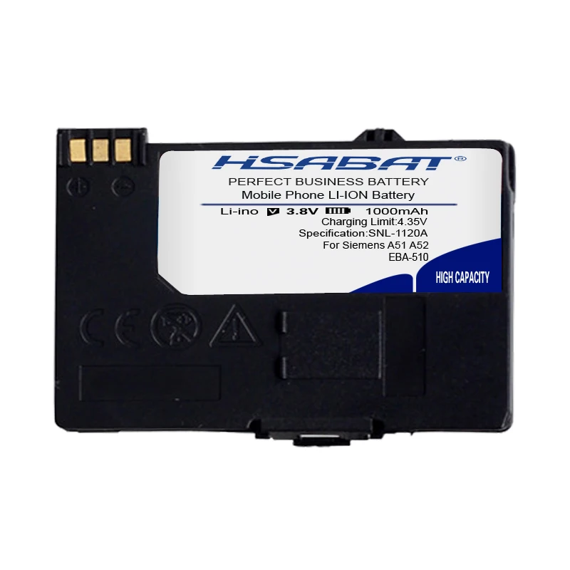 HSABAT 1000 мА/ч, EBA-510 Батарея для Siemens A51 A52 A55 A56 A57 A60 A62 A65 A75 C55 C56 C60 C61 C70 C71 A70 S55