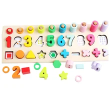 Детский деревянный Монтессори обучающий материал игрушка 1 2 3 года дети раннего обучения младенческой цифровой формы доска соответствия игрушка