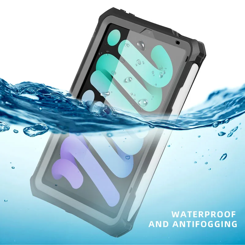 Resistente Anti-queda Anti-incrustação Totalmente Selado Ip68 Case Impermeável para Apple Mini 8.3 Polegadas Capa Filme de Tela