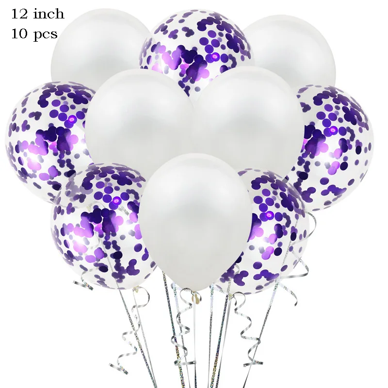 10pcs/lot 12inch Latex Balloons And Colored Confetti Birthday Party Decorations Mix Rose Wedding Decoration Helium Ballon - Цвет: 8