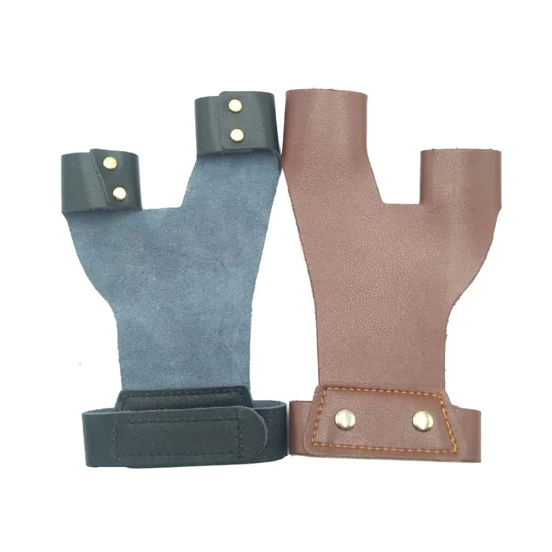 

1pc Archery Finger Guard Glove Leather Protective Left Hand Target Finger Guard Hunting Gear Protector