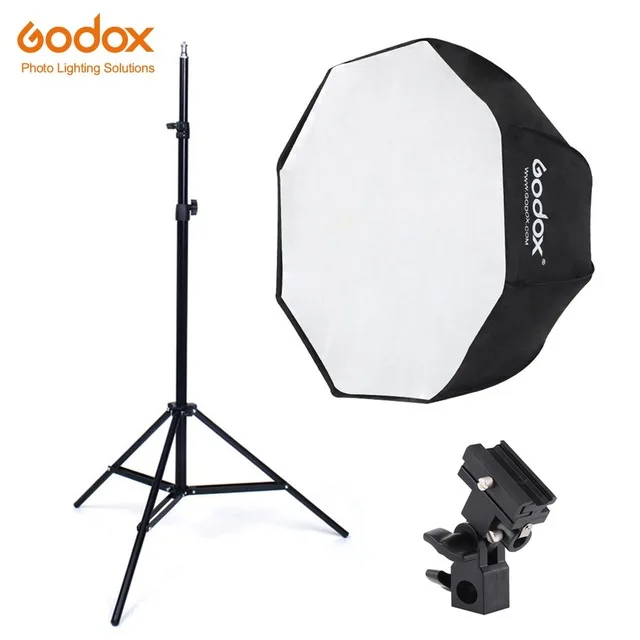 Godox 80cm Octagon Umbrella Softbox Light stand umbrella Hot shoe bracket kit for Strobe Studio Fla