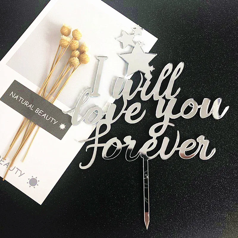 Nouveau Gateau De Mariage Acrylique Topper Argent Je T Aimerai