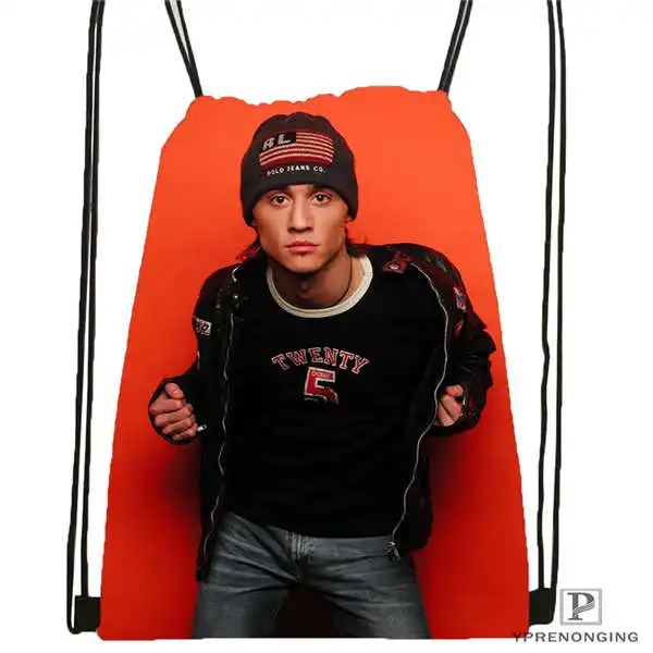 Drawstring Backpack Custom Dima Bilan походная сумка на шнурке милый рюкзак для детей(черная спинка) 31x40 см#180531-03-36 - Цвет: Drawstring Backpack