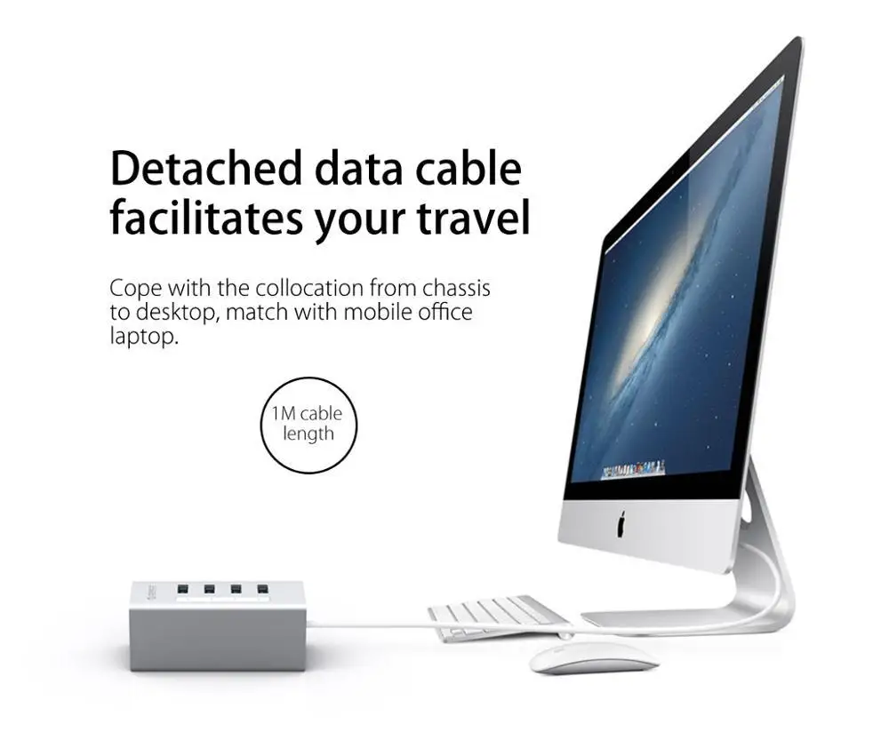 ORICO usb-хаб Поддержка BC1.2 зарядки Алюминий 4 Порты и разъёмы USB3.0 сплиттер с 12V2A Мощность адаптер для ноутбука MacBook для ПК