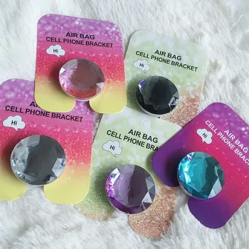 

50pcs Diamonds sparkle mobile phone folding stretch airbag bracket Phone Holder Balloon support With Retail Package