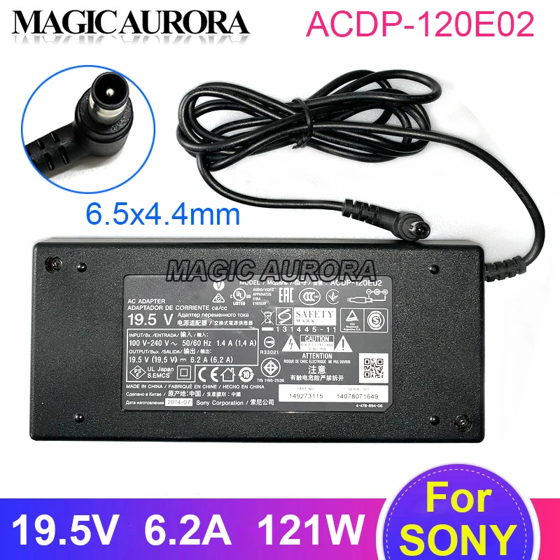 

121W ACDP-120E02 AC Adapter 19.5V 6.2A LCD MONITOR Charger For SONY KDL-55W800C KDL50W800C KDL-55W950A KDL-50W800B KDL-50W800C