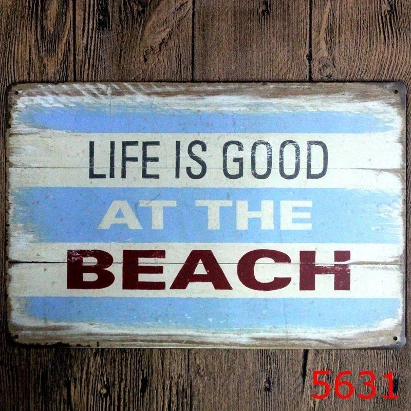 8x12 Inch Life Is Good At Beach Bar Pub Home Vintage Retro Poster Cafe Art Decor Metal Tin Sign | Дом и сад