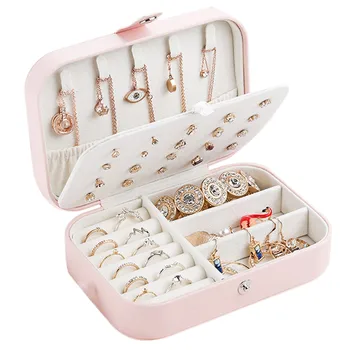 

Women Travel Jewelry Storage Box Multifunctional Simple Storage Case for Rings AIC88