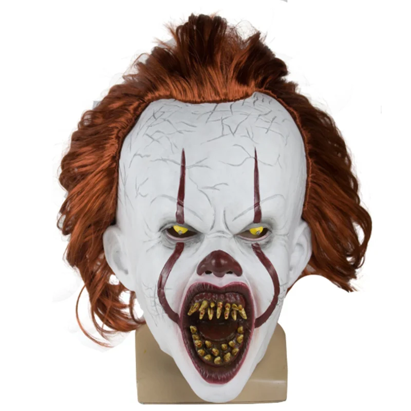 2019 полное лицо Джокер маска пеннивайза Stephen King It Chapter Two 2 ужас Костюмированная