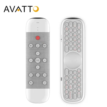 

AVATTO Q40 Backlit Voice Air Mouse with 2.4G Wireless 6 Axis Gyroscope Microphone IR Remote Control for Android Box, Smart tv