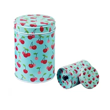 Круглая железная коробка для конфет и чая, Подарочная коробка для хранения пищевых продуктов, металлический чемодан с цветочным принтом с крышкой для кухни, Рождественский Органайзер 90 мм