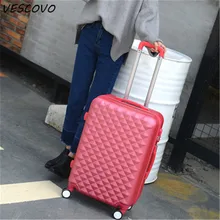 VESCOVO корейский чемодан на колесиках маленький свежий студенческий Дорожный чемодан 2" 24" 2" дюймов ABS чемодан на колесиках