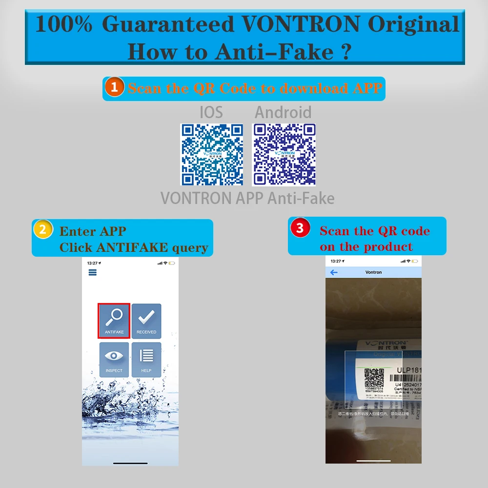VONTRON ULP1812-75 обратного осмоса RO мембрана 75GPD замена фильтр для воды системы очиститель питьевой обработки дома кухня