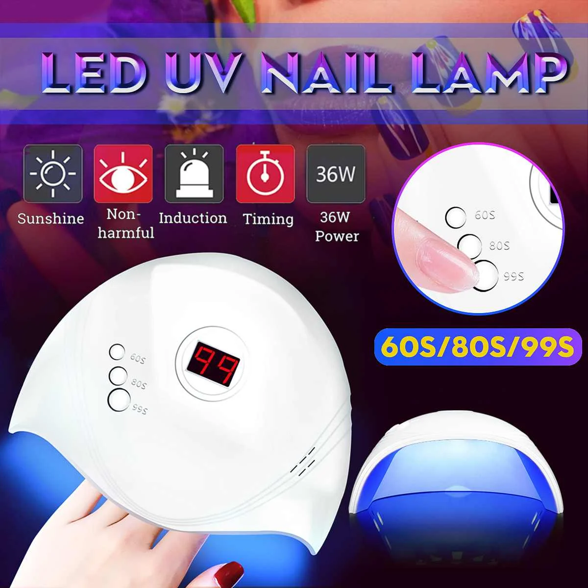 LIDDY 36W Сушилка для ногтей автоматический датчик USB светодиодный гель Ультрафиолетовая лампа для маникюра с двумя лампами Cur. ing инструменты для полировки ногтей