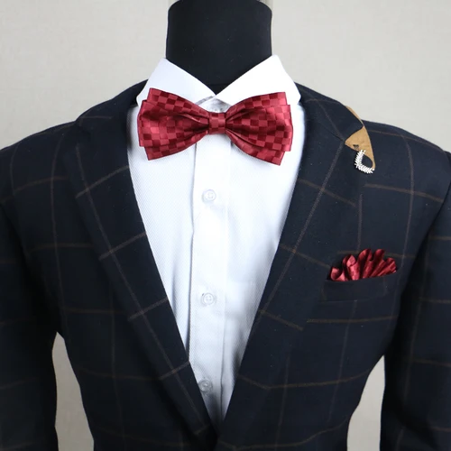Wine red Bow tie I-Remiel британский стиль мужской галстук-бабочка для формального костюма костюм рубашка аксессуары мужской свадебный жених галстук-бабочка с цветочным узором+ карман набор - Цвет: Wine red Bow tie