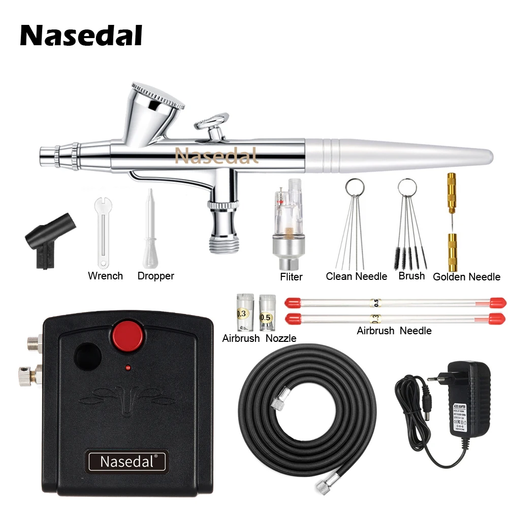 Nasedal NT-53 Аэрограф Двойного действия распылитель с компрессором 0 2 мм для дизайна