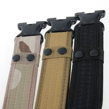 New Combat Canvas Duty Tactical Sport Belt with Plastic Buckle Army Military Adjustable Outdoor Fan Hook Loop Waistband Sadoun.com