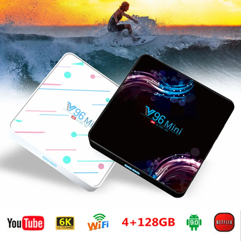 

Vmade Newest Mini IPTV Box Allwinner H6 Quad Core Android 9.0 4G+128GB UHD 4K H.265 WIFI 1.5GHZ Google TV Netflix Media Player