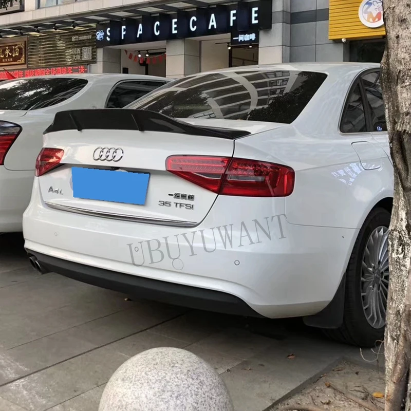 Подходит для Audi A4 B8.5 2012- ABS/углеродное волокно внешний задний спойлер задний багажник багажника крыло украшение автомобиля Стайлинг