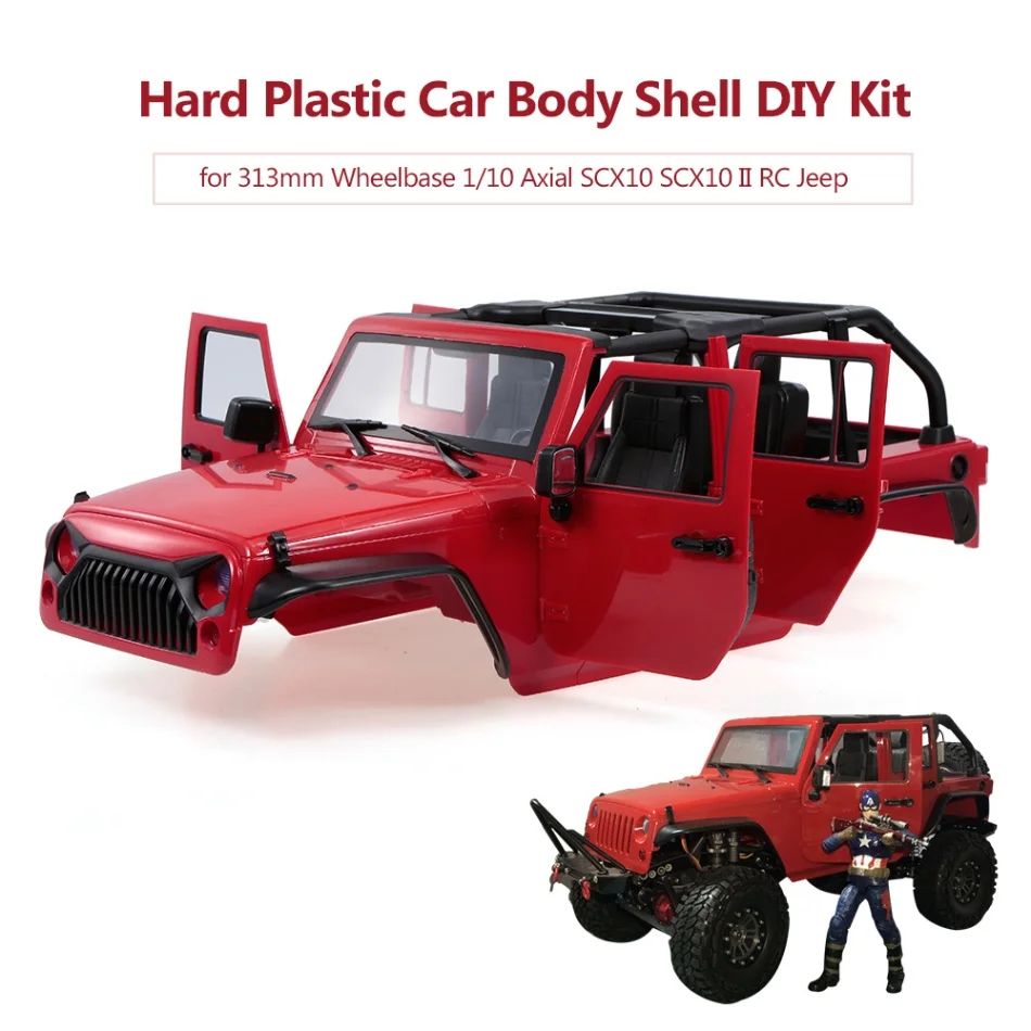 

313mm Wheelbase Hard Plastic Car Body Shell for 1/10 Axial SCX10 SCX10 II Chassis RC Jeep Truck Car DIY