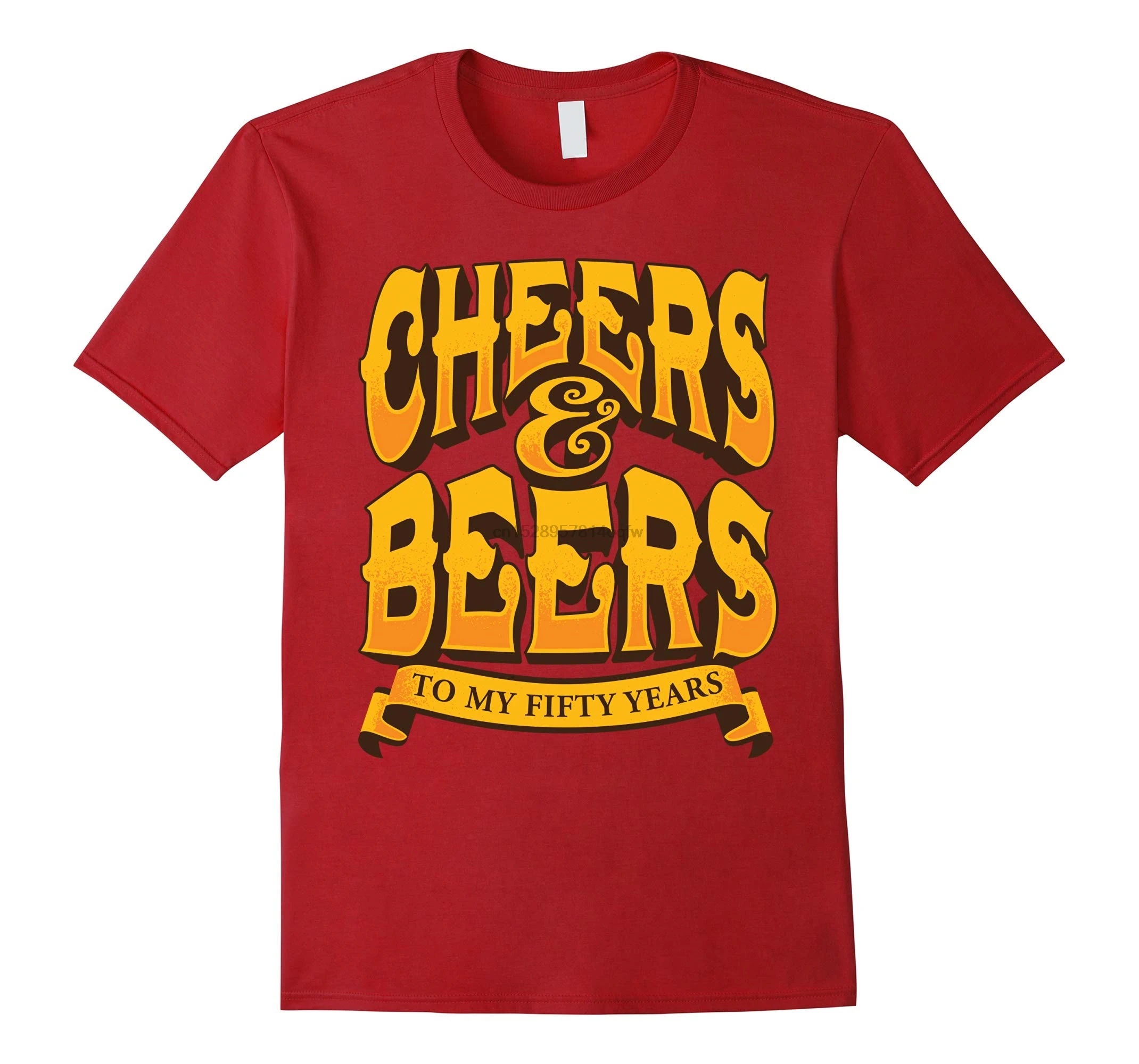 Мужская футболка с надписью Cheers and Beers to Fifty Years мужские футболки на 50 й день